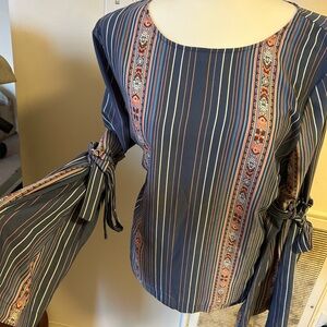 NWT Lauren Conrad Striped Blue and Pink Women's Top